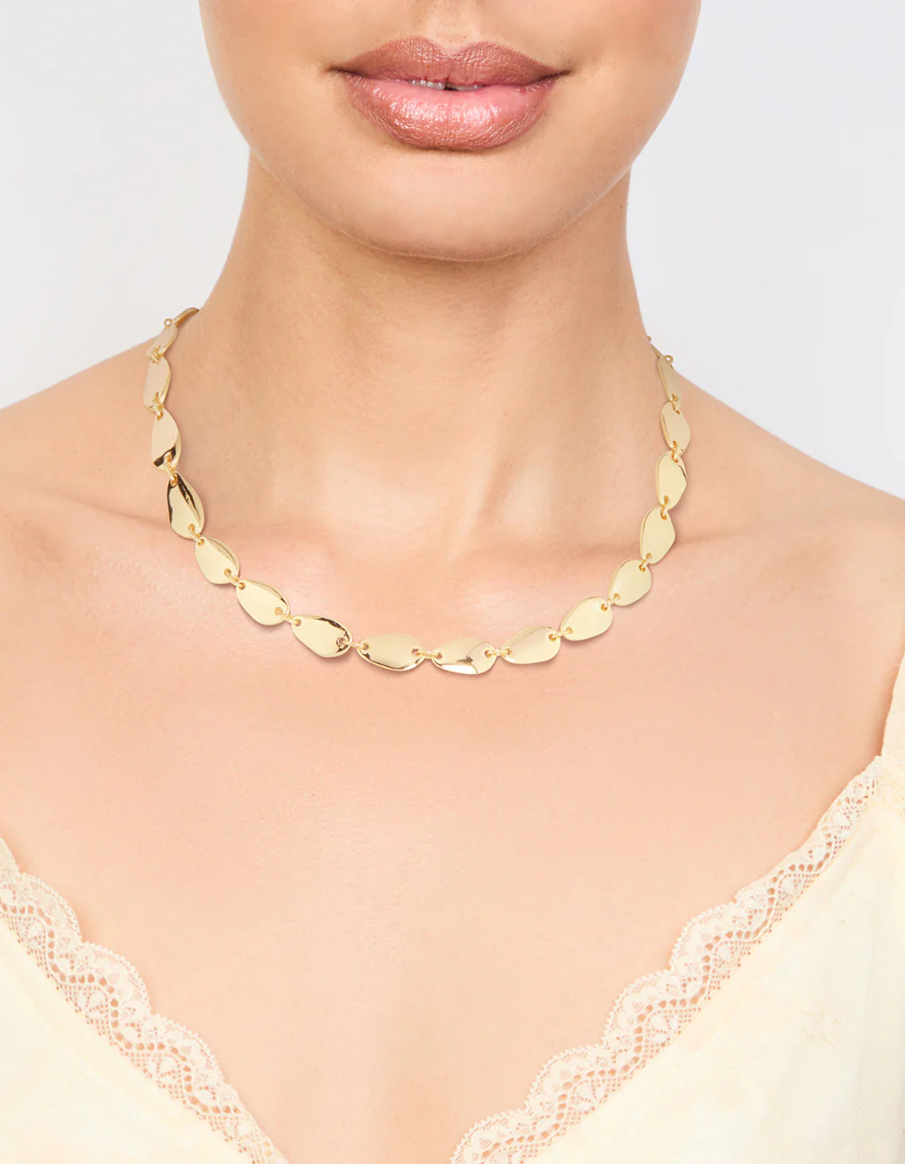 Gold Plated Oval Link Necklace - Image 3