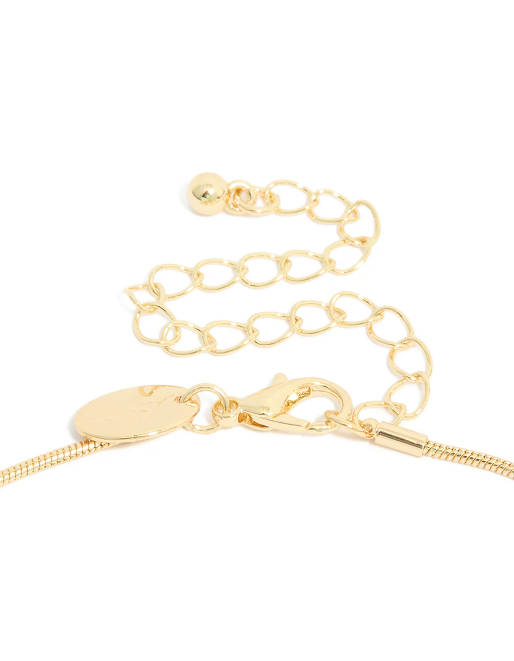 Gold Plated Puffy Square Open Pendant Necklace - Image 4