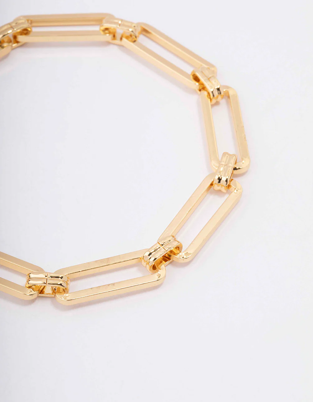 Gold Plated Brass Rectangular Link Bracelet - Image 2