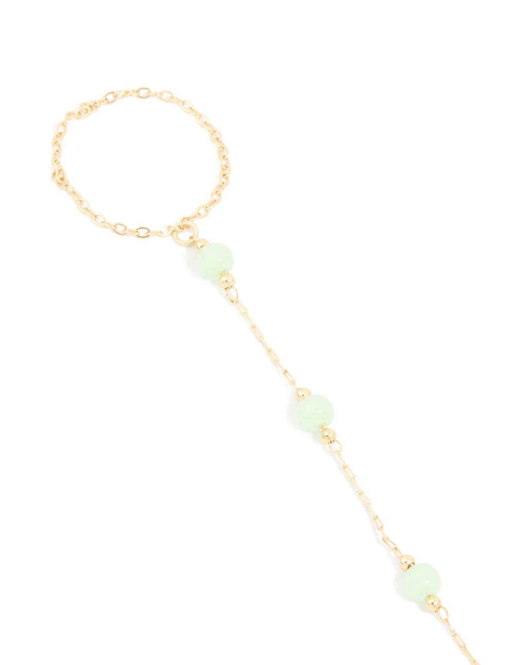 Gold Plated Semi Precious Hand Chain Bracelet - Image 2