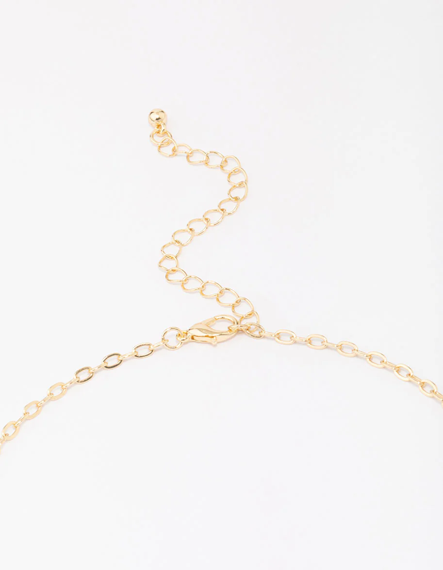 Gold Plated Sparkle Star Round Locket Pendant Necklace - Image 3