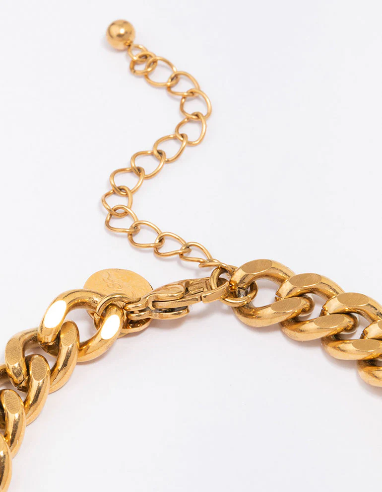 Waterproof Gold Plated Stainless Steel Curb Chain Bracelet - Image 3