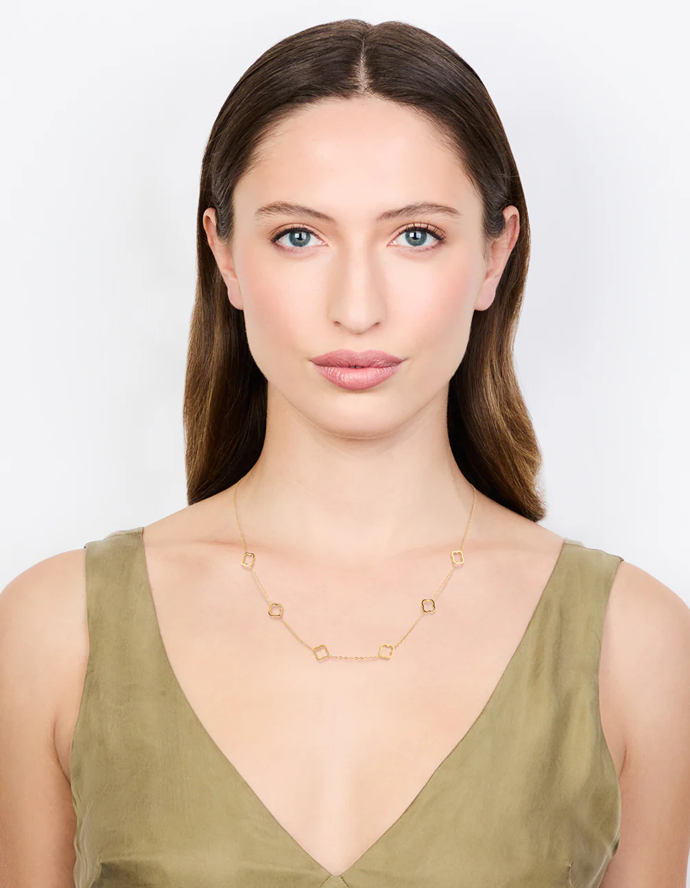 Waterproof Gold Plated Stainless Steel Hollow Flower Pendant Necklace - Image 3