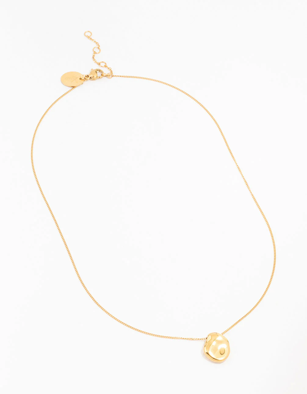 Waterproof Gold Plated Stainless Steel Organic Disc Pendant Necklace - Image 4