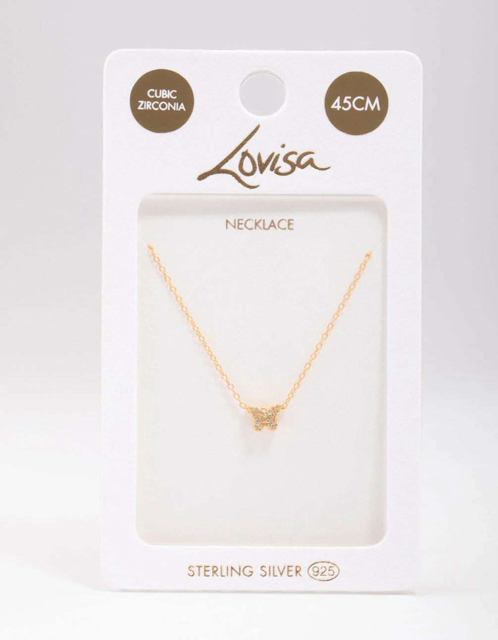 Gold Plated Sterling Silver Butterfly Pendant Necklace - Image 5