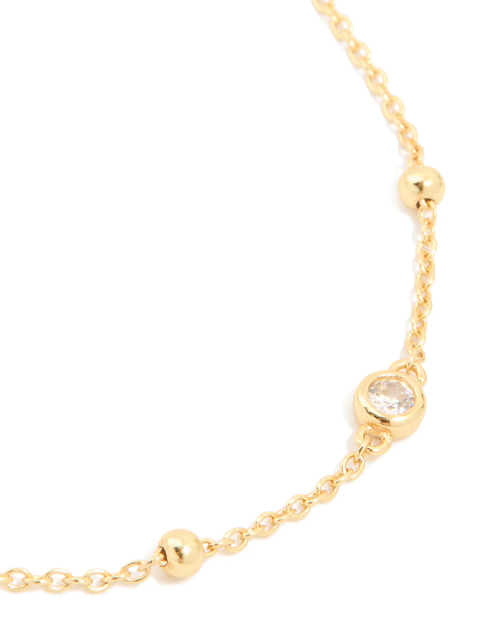 Gold Plated Sterling Silver Cubic Zirconia Station Bracelet - Image 4