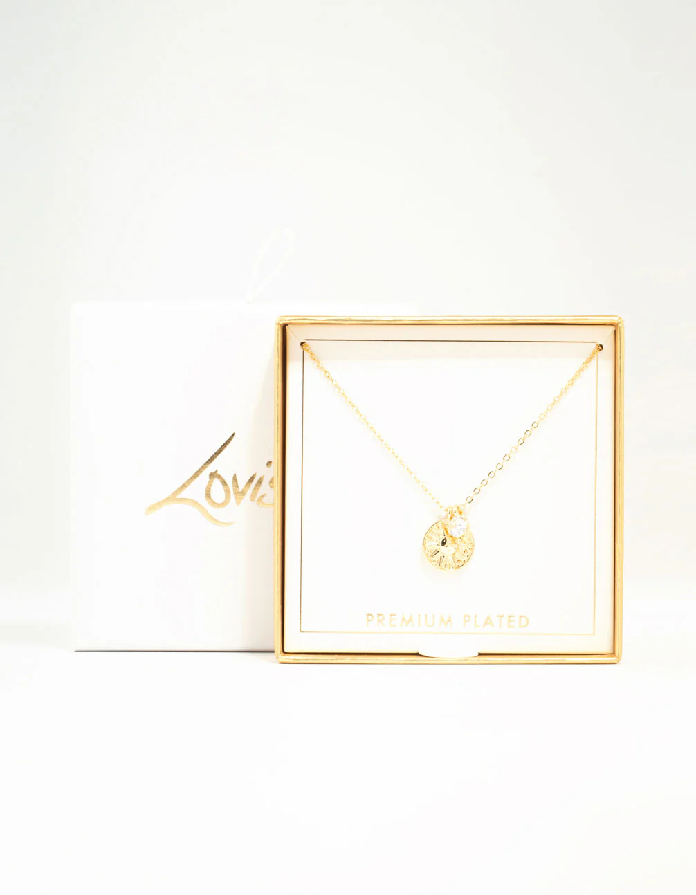 Gold Plated Sun & Cubic Zirconia Pendant Necklace - Image 4