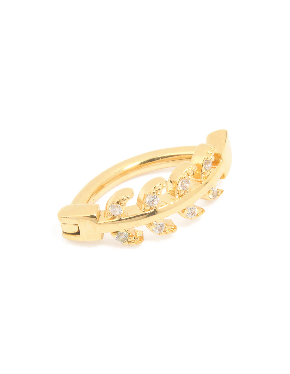 Gold Plated Surgical Steel Leaf Curve Belly Ring - Image 3