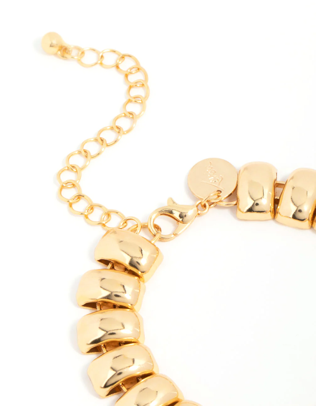 Gold Plated Textured Rectangle Bracelet - Image 3