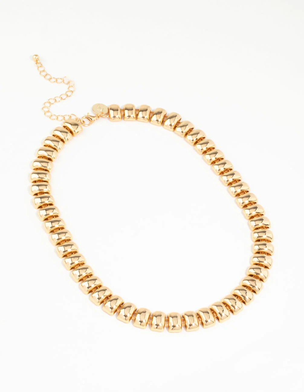 Gold Plated Textured Rectangle Necklace - Image 7