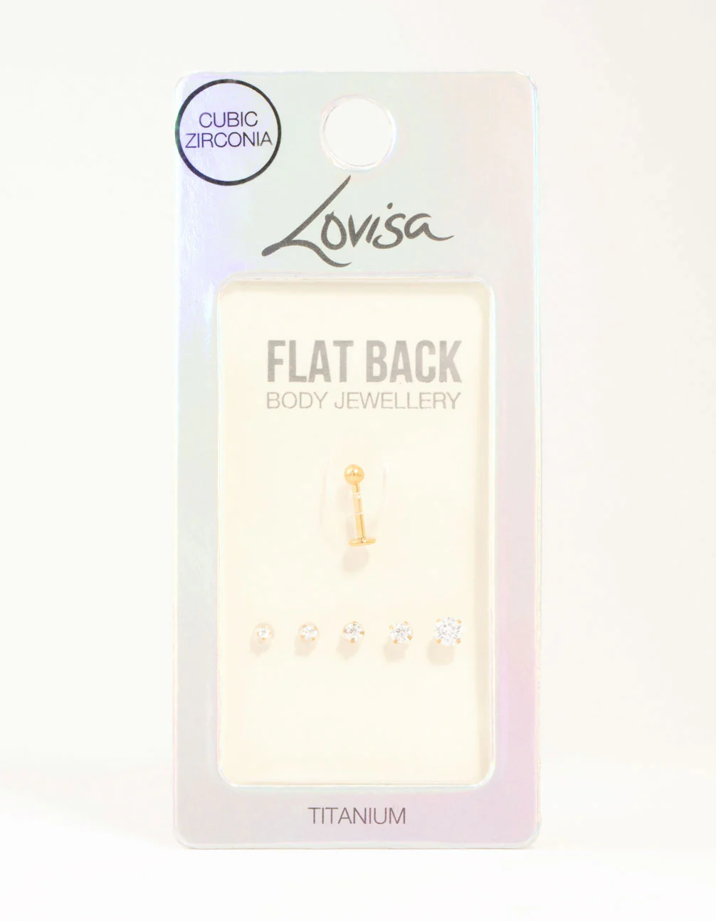 Gold Plated Titanium Graduating Stone Flat Backs 6-Pack - Image 3