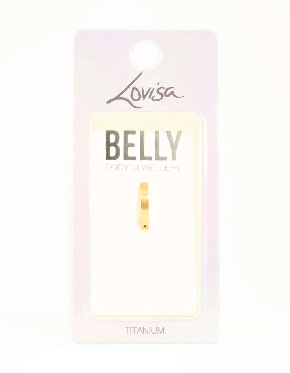 Gold Plated Titanium Plain Curved Belly Ring - Image 3