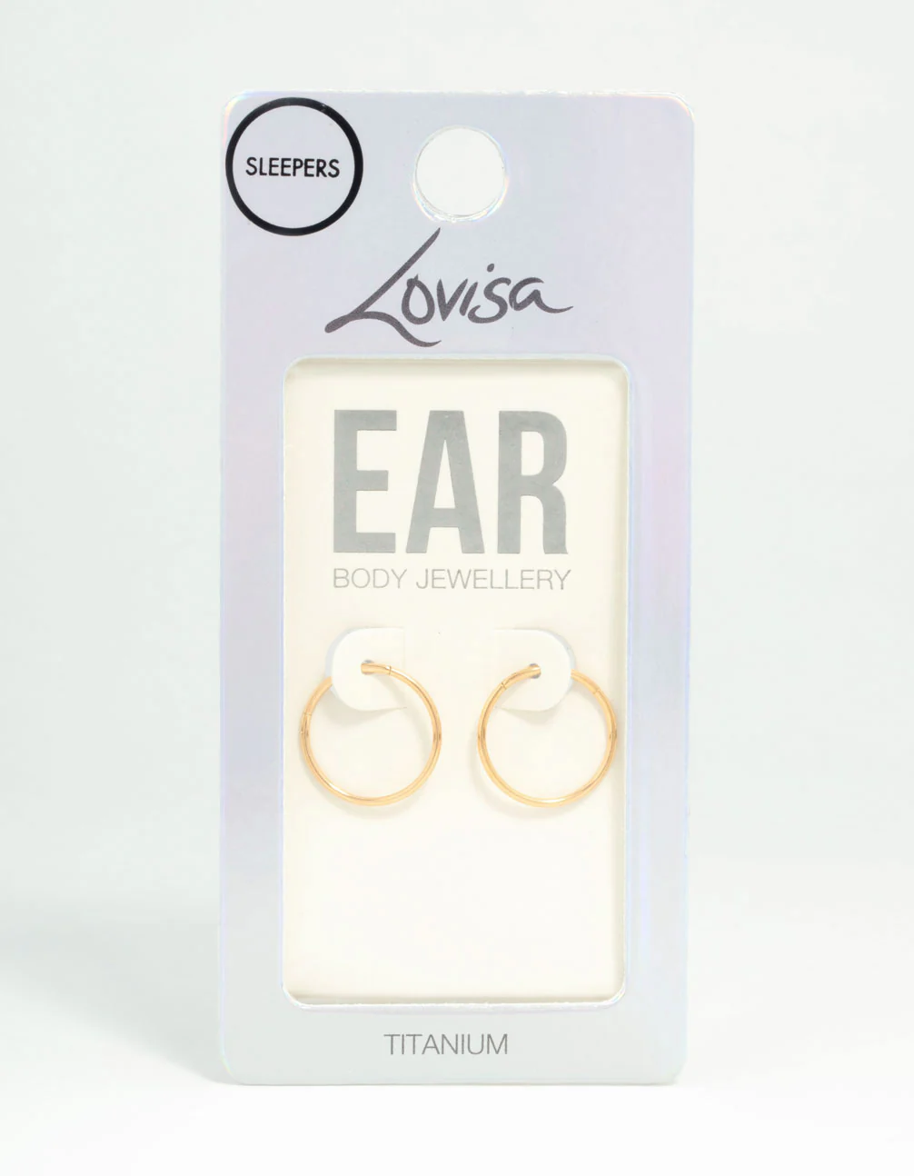 Gold Plated Titanium Sleeper Earrings 14 mm - Image 5