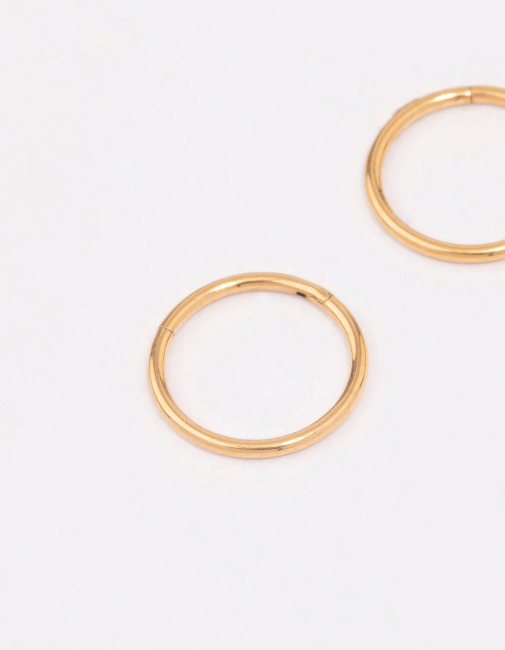 Gold Plated Titanium Sleeper Earrings 8mm - Image 2