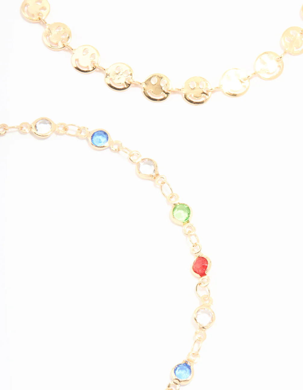 Gold Rainbow Stone & Chain Anklets 3-Pack - Image 2