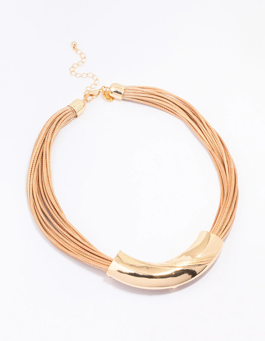 Gold Rope Textured Molten Statement Necklace - Image 2