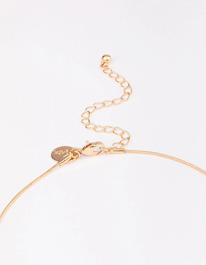Gold Large Round Circle Chain Necklace - Image 3
