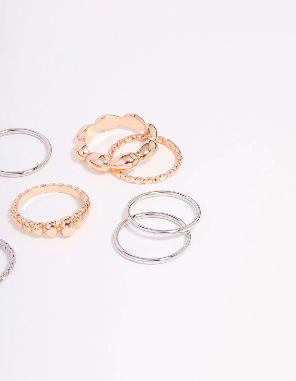 Gold & Silver Two-Toned Multi Spiral Ring 9-Pack - Image 3
