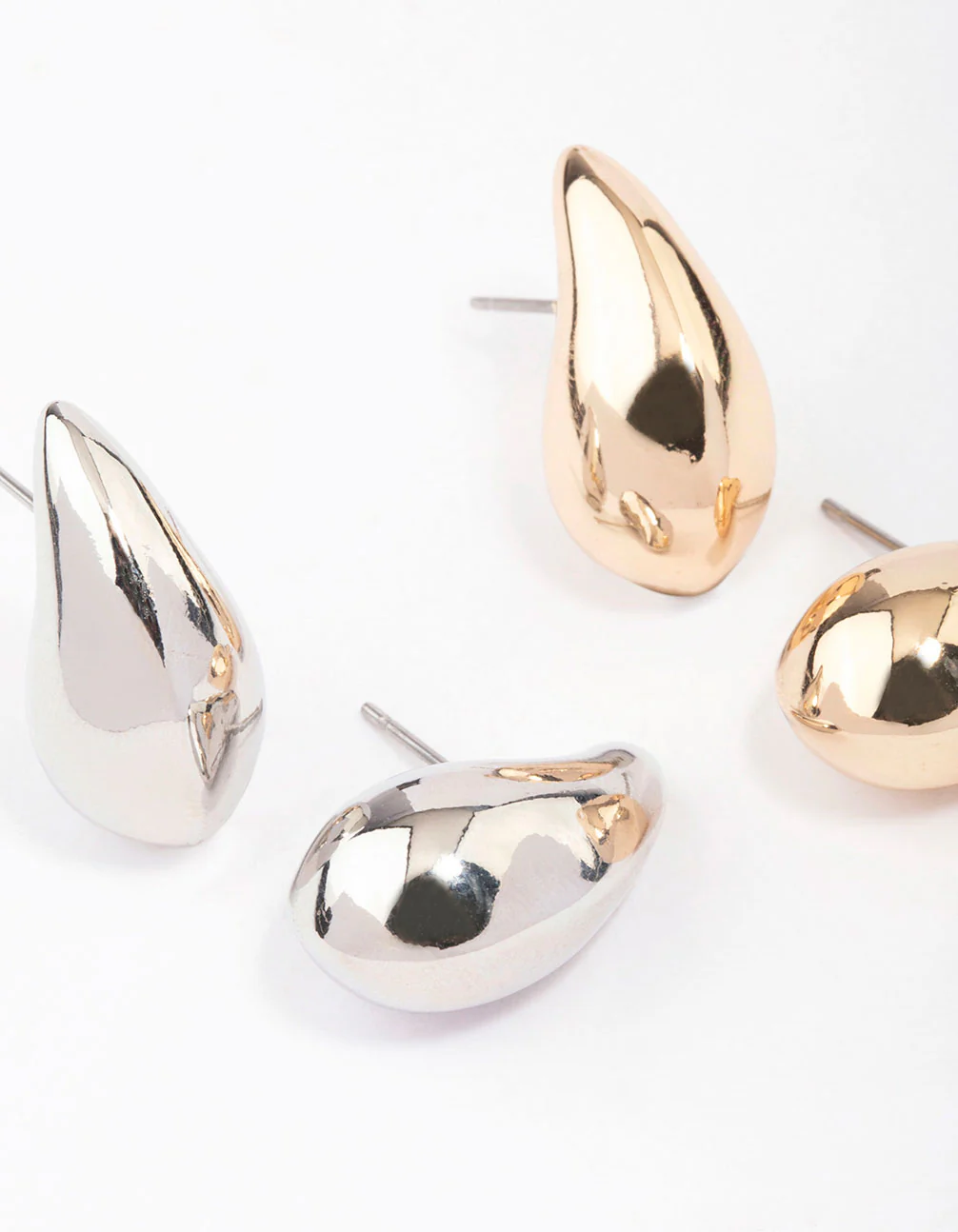 Gold & Silver Two-Toned Teardrop Earring Pack - Image 2