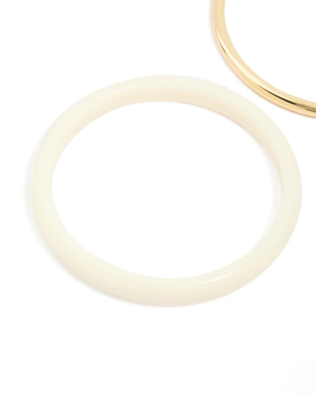 Gold Smooth & Cream Acrylic Bangles 2-Pack - Image 2