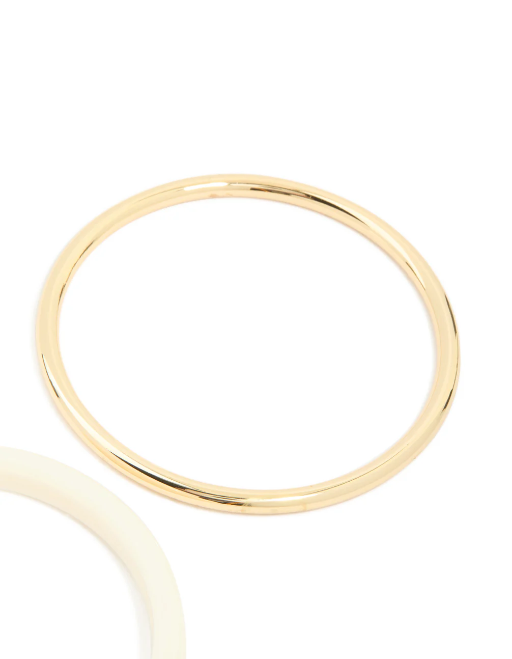 Gold Smooth & Cream Acrylic Bangles 2-Pack - Image 3
