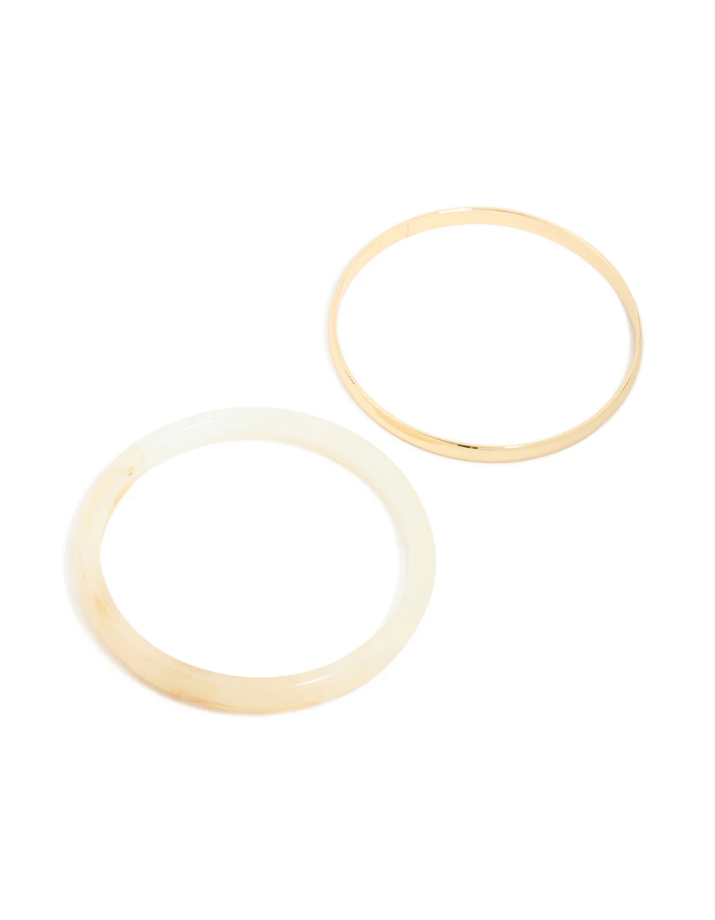 Gold Smooth & Neutral Acrylic Bangles 2-Pack