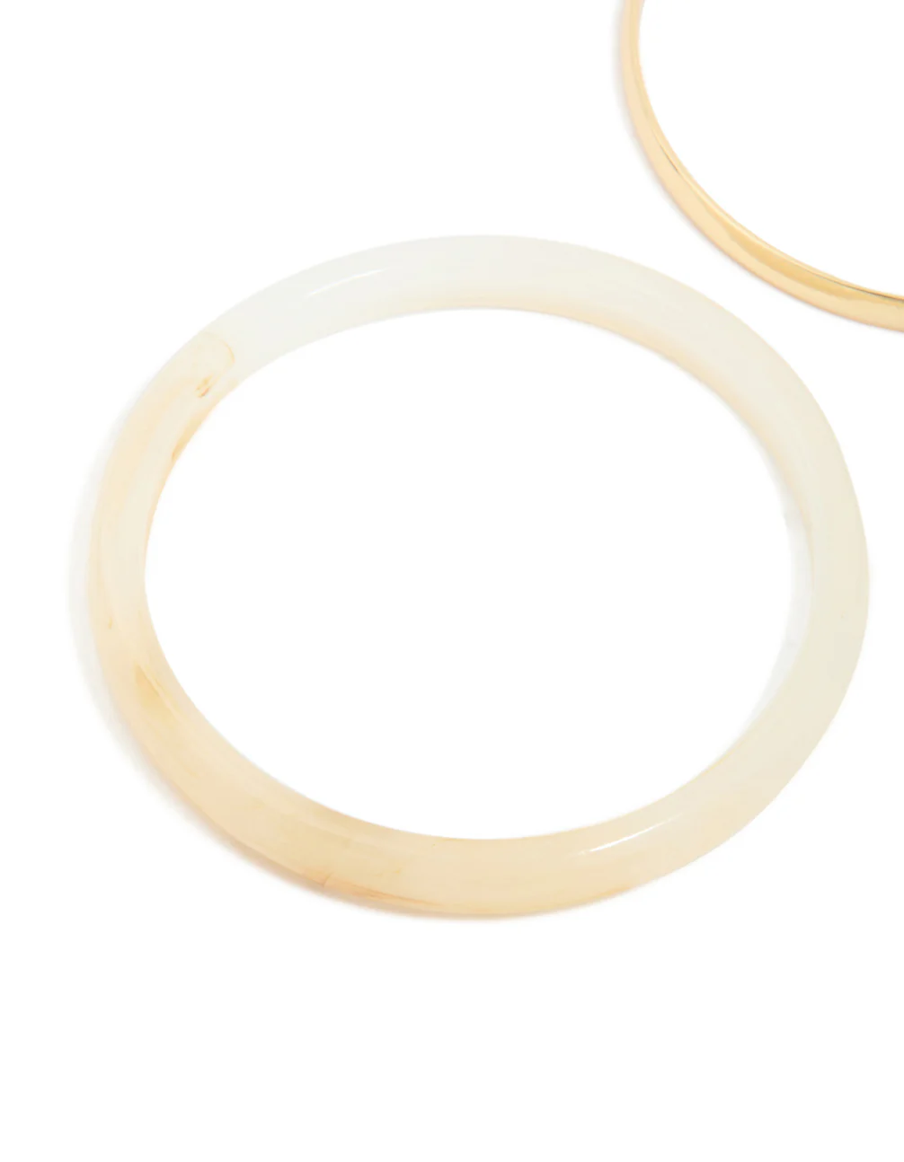 Gold Smooth & Neutral Acrylic Bangles 2-Pack - Image 2