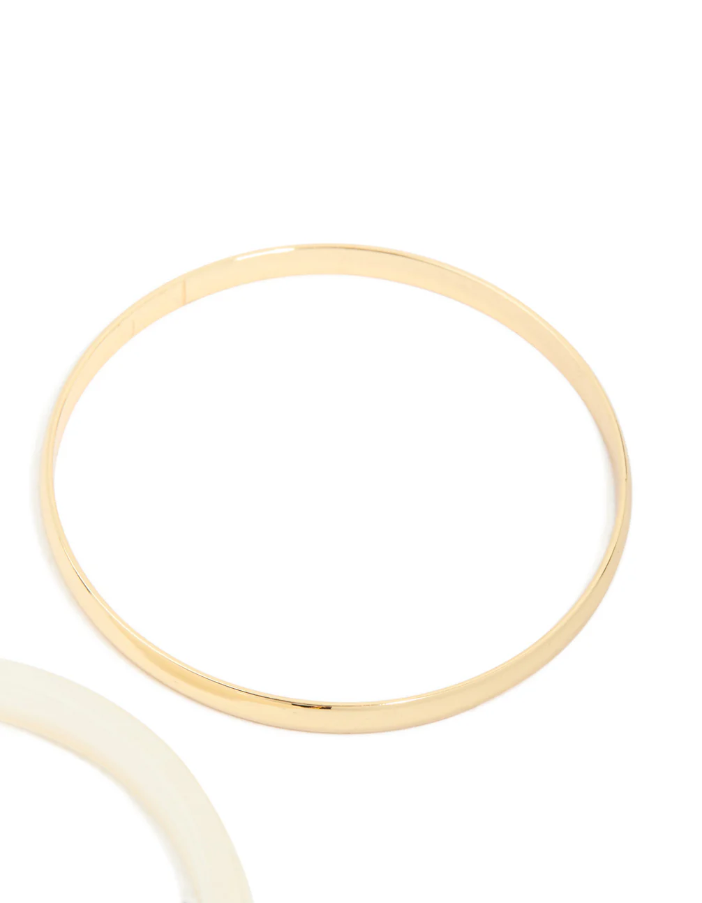 Gold Smooth & Neutral Acrylic Bangles 2-Pack - Image 3