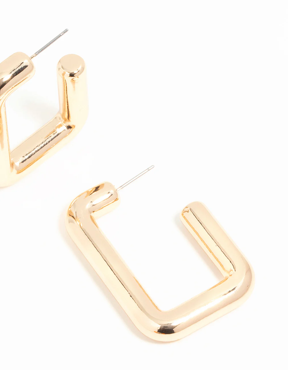 Gold Square Hoop Large Earrings - Image 5