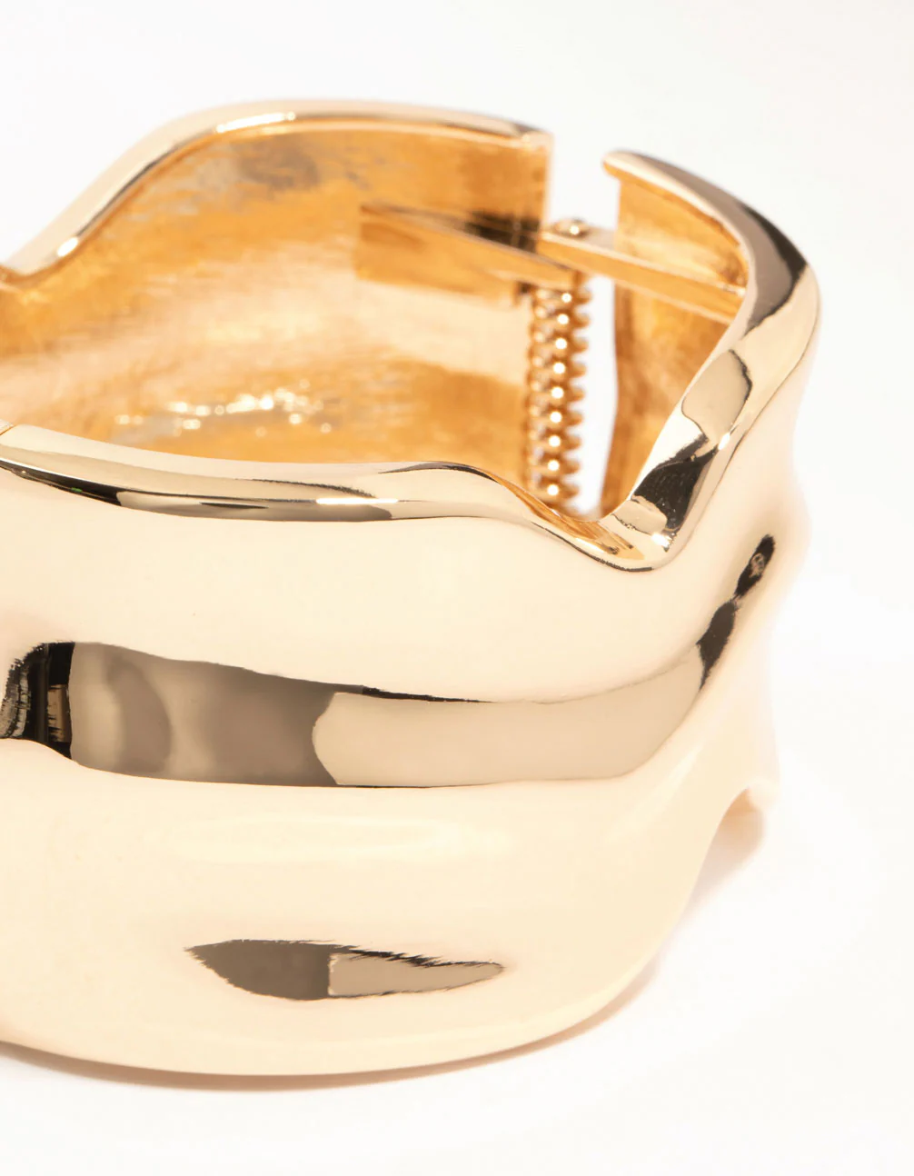 Gold Warped Wave Wrist Cuff - Image 2