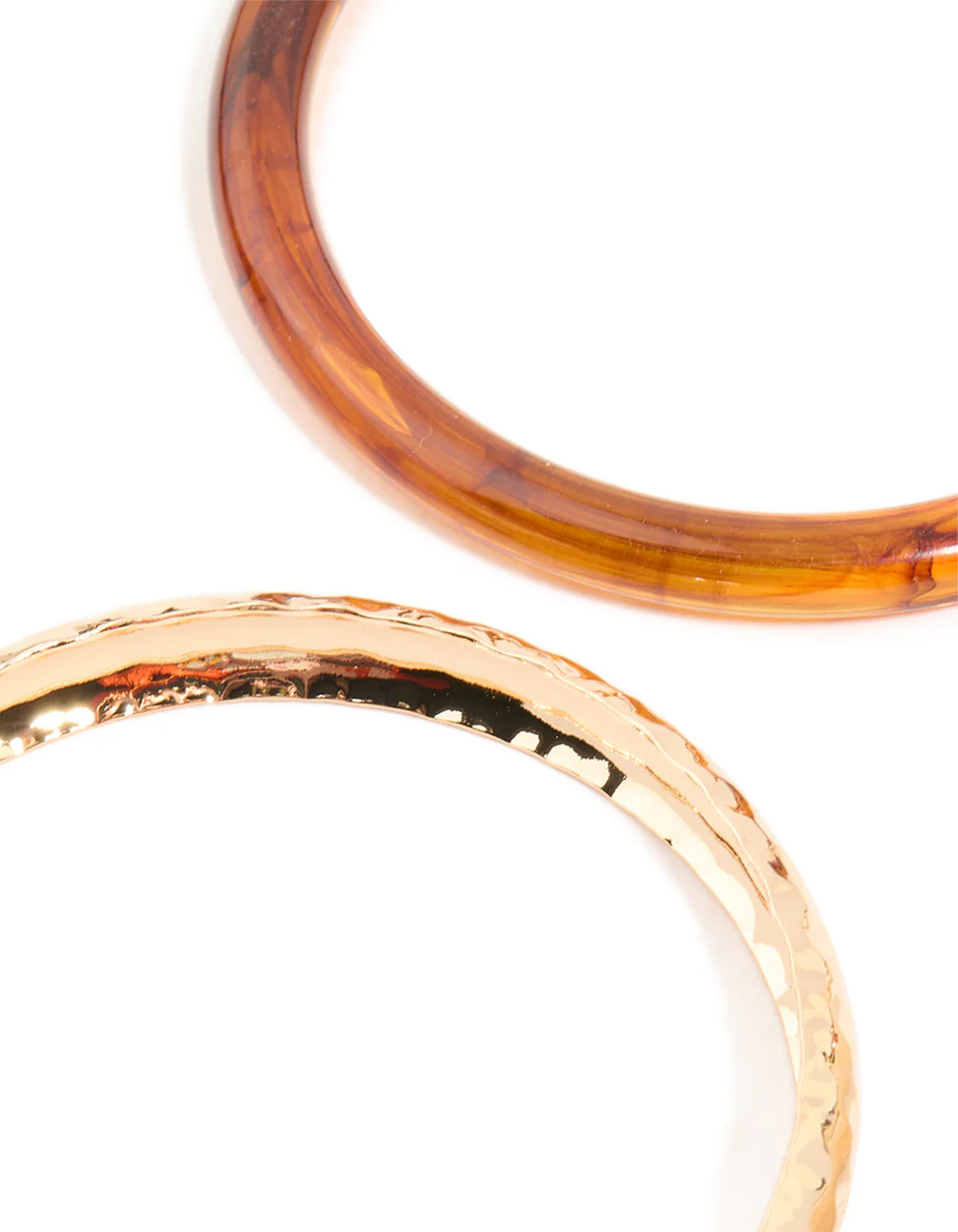 Gold & White Resin Textured Bangles 4-Pack - Image 2