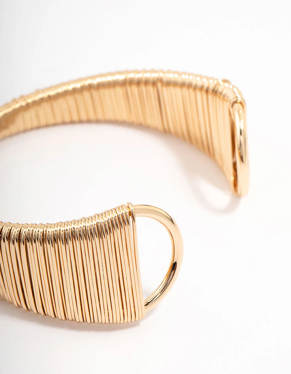 Gold Wire Wrapped Textured Wrist Cuff - Image 2