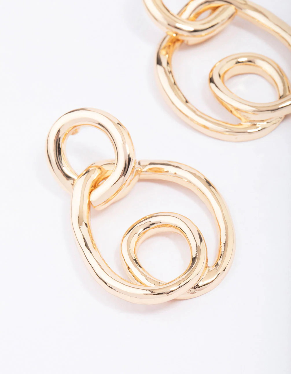 Gold Wrapped Circle Drop Earrings - Image 3