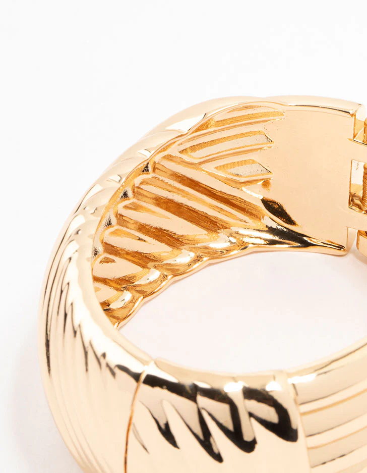 Gold Wrapped Detailed  Thick Wrist Cuff - Image 3