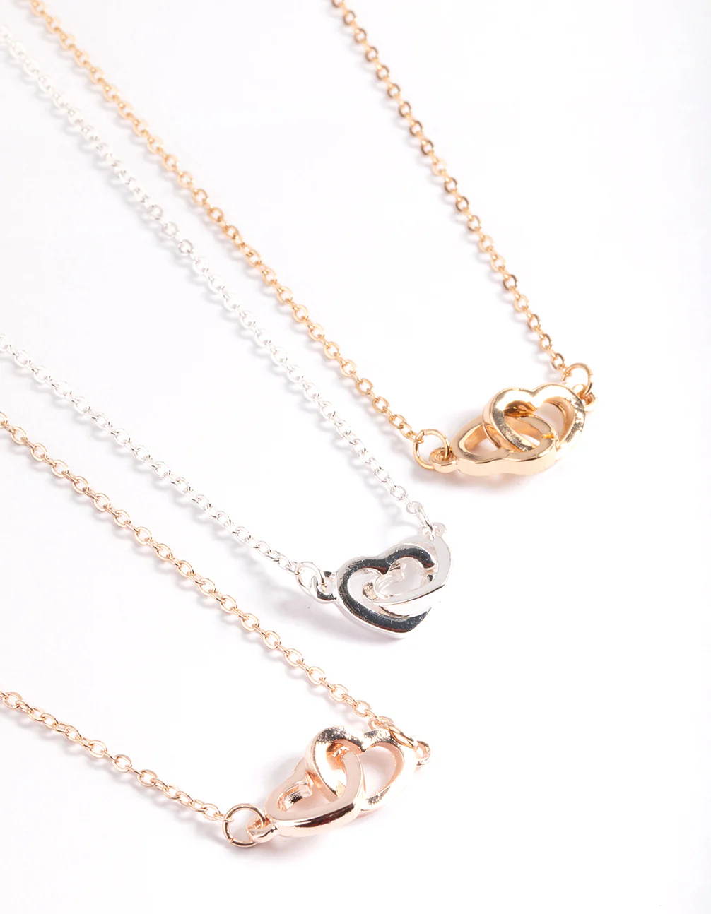 Mixed Metal Link Heart Necklace Pack - Image 2