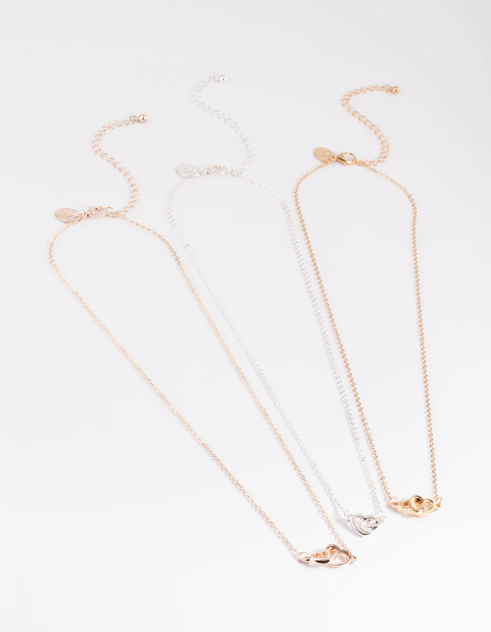 Mixed Metal Link Heart Necklace Pack - Image 3