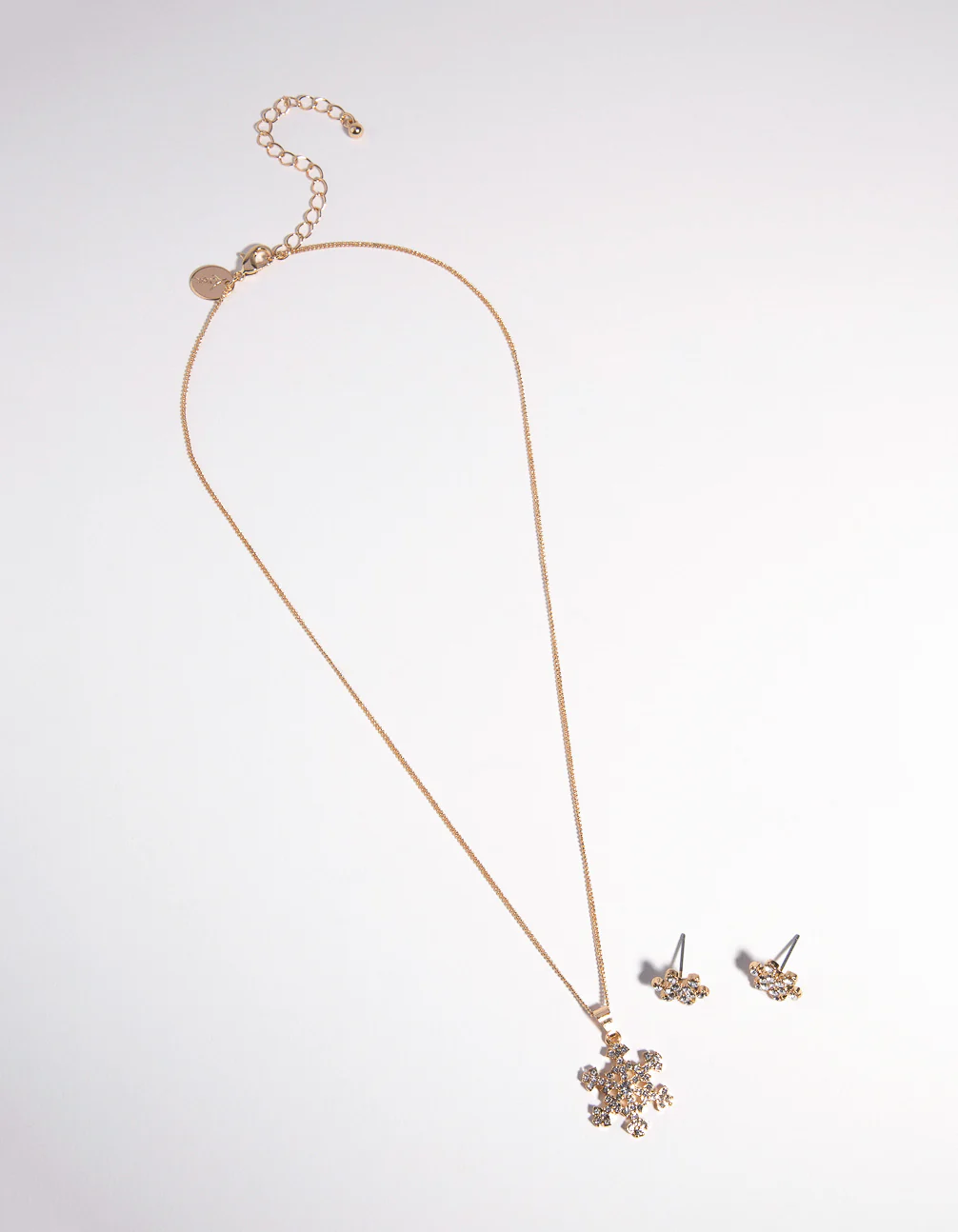 Gold Snowflake Necklace & Earrings Set - Image 2