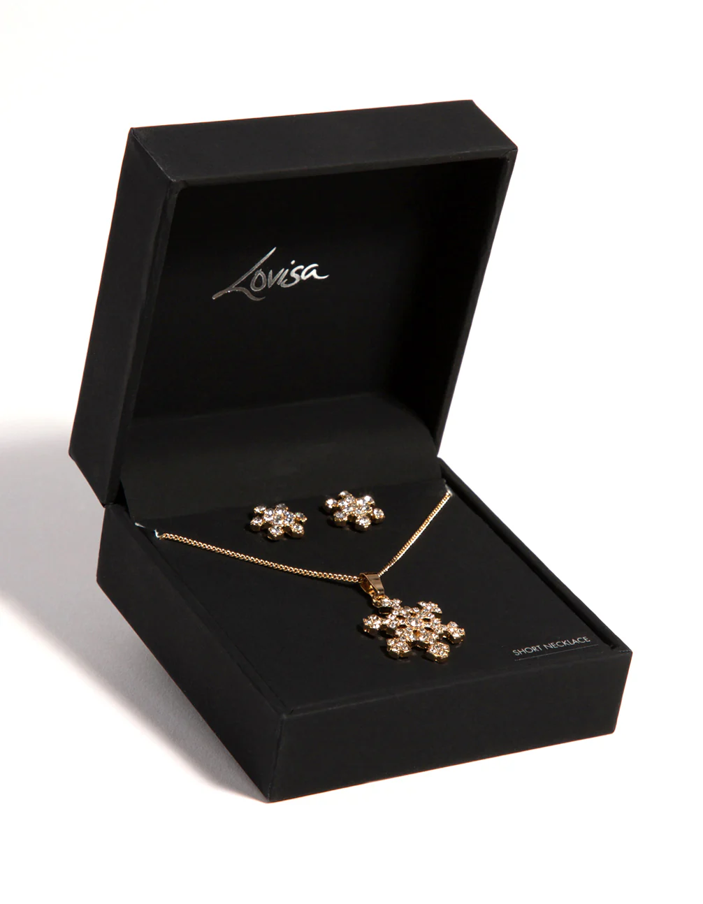 Gold Snowflake Necklace & Earrings Set - Image 3