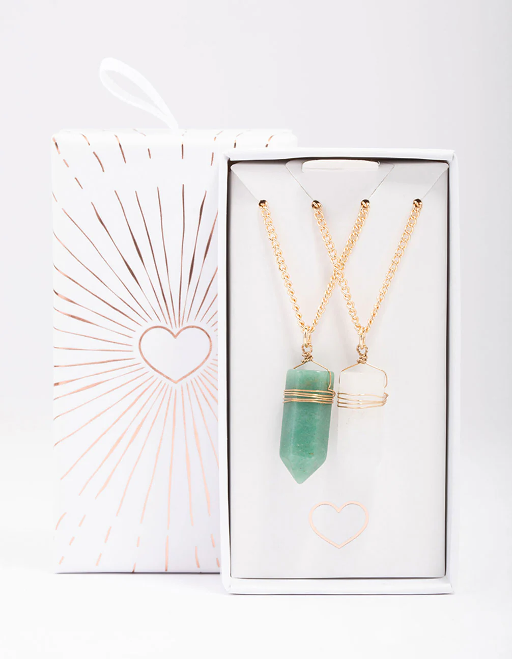 Gold Mixed Semi-Precious Wrapped Pendant Necklace Pack - Image 2