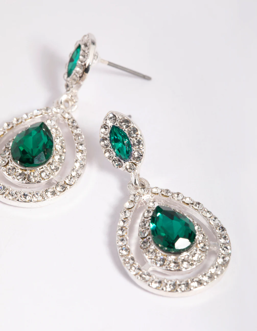 Silver Elegant Teardrop Earrings - Image 3