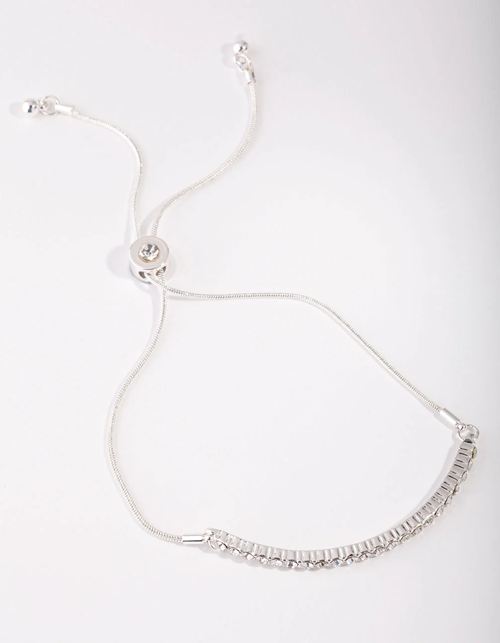 Silver Hard Diamante Toggle Bracelet - Image 2