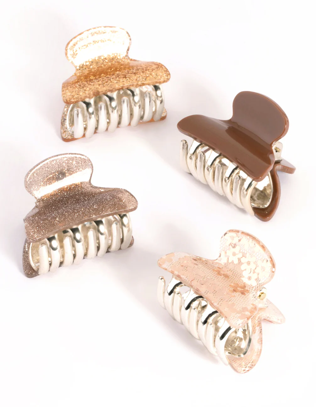 Brown Acrylic 4cm Glitter Claw 4-Pack - Image 4