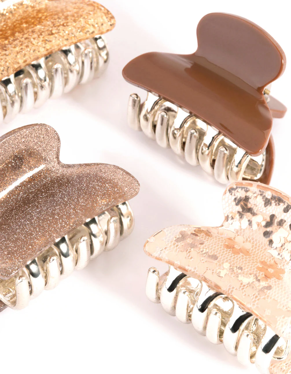 Brown Acrylic 4cm Glitter Claw 4-Pack - Image 5