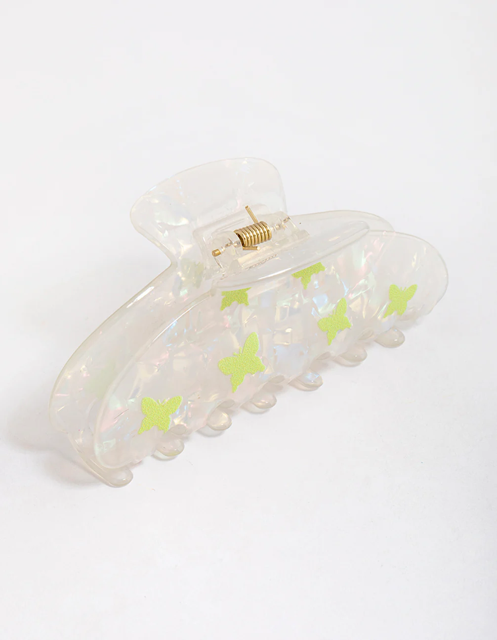 Clear Marble Butterfly Print Acrylic Claw Clip - Image 2