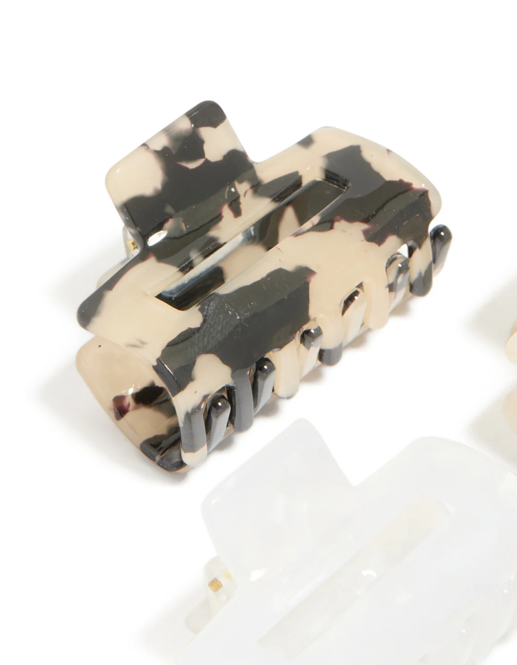 Acrylic Natural Mini Rectangle Claw Clip Pack - Image 2
