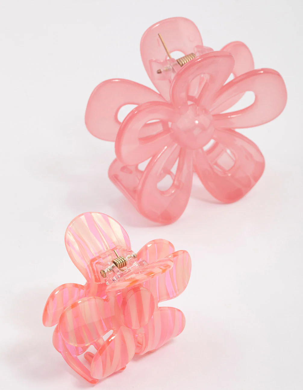 Pink Retro Flower Hair Claw Clip - Image 2