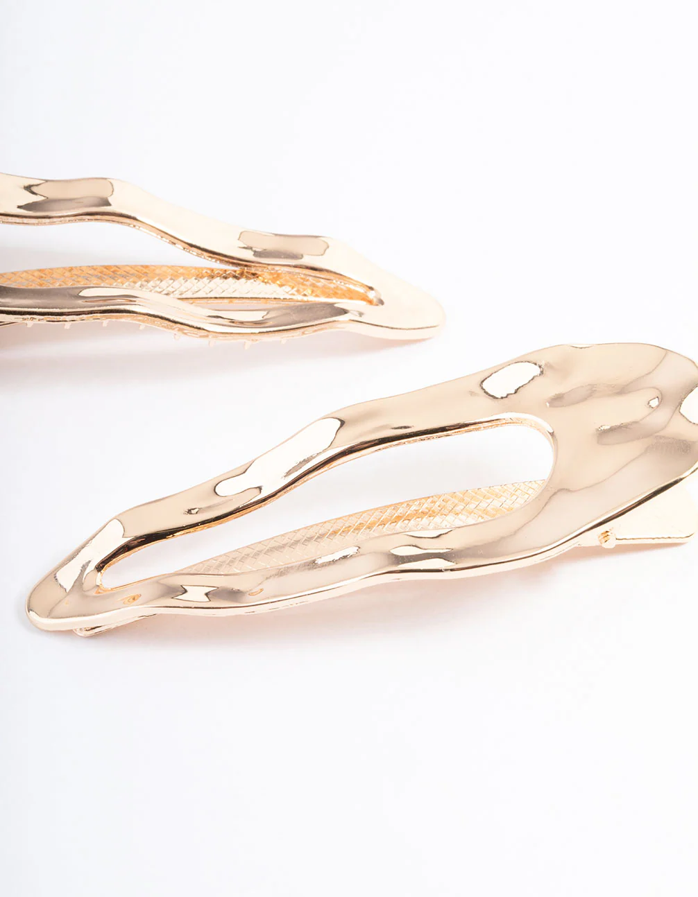 Gold Hammered Slide Clips Pack - Image 2