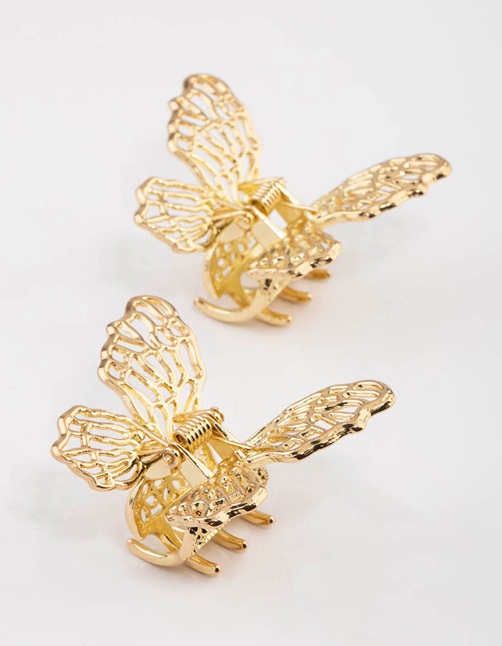 Gold Mini Butterfly Hair Claw Clip Pack - Image 3