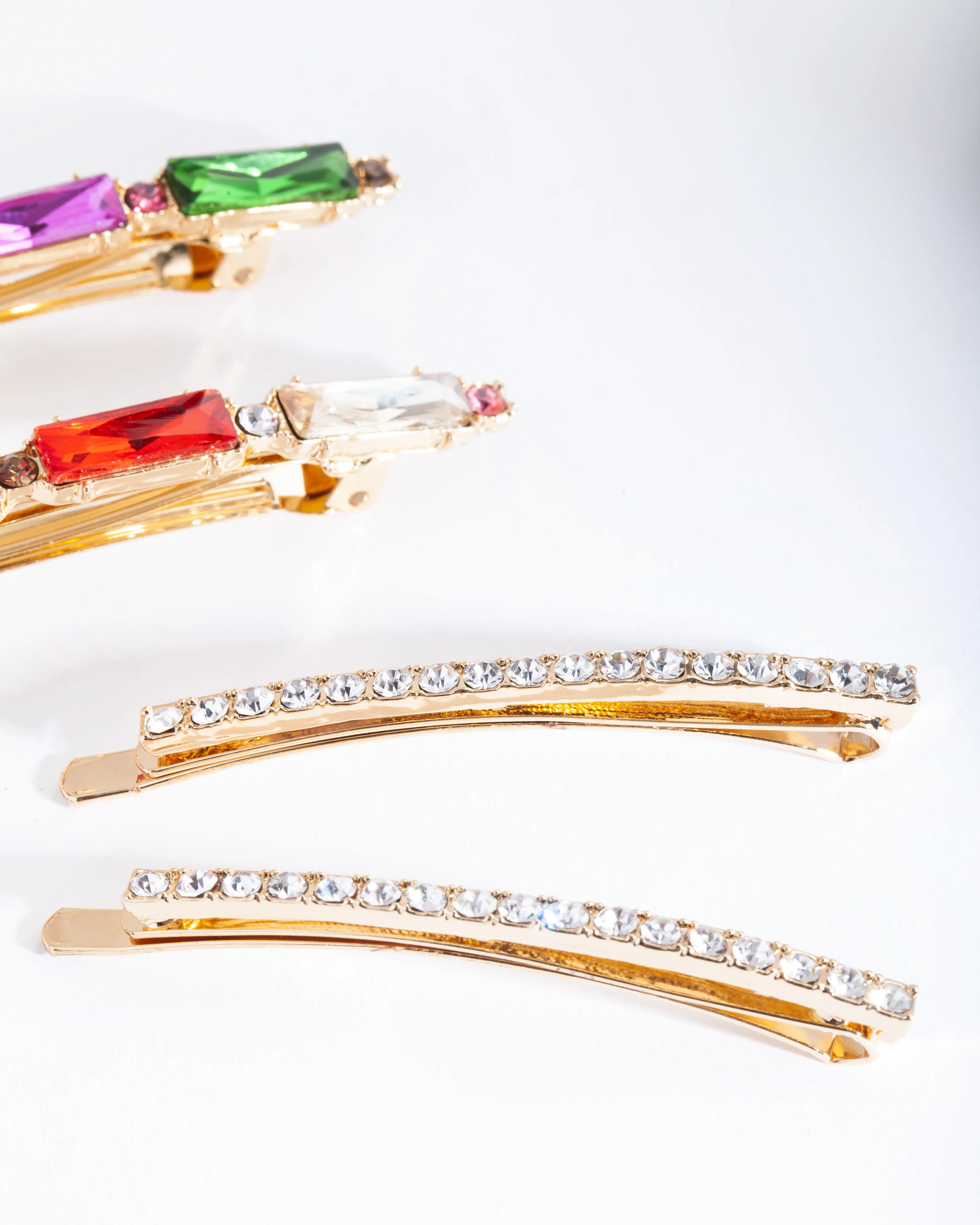 Gold Multi Crystal Hair Pin 4-Pack - Image 3