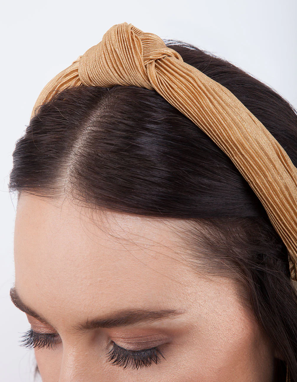 Golden Yellow Pleated Turban Headband - Image 3